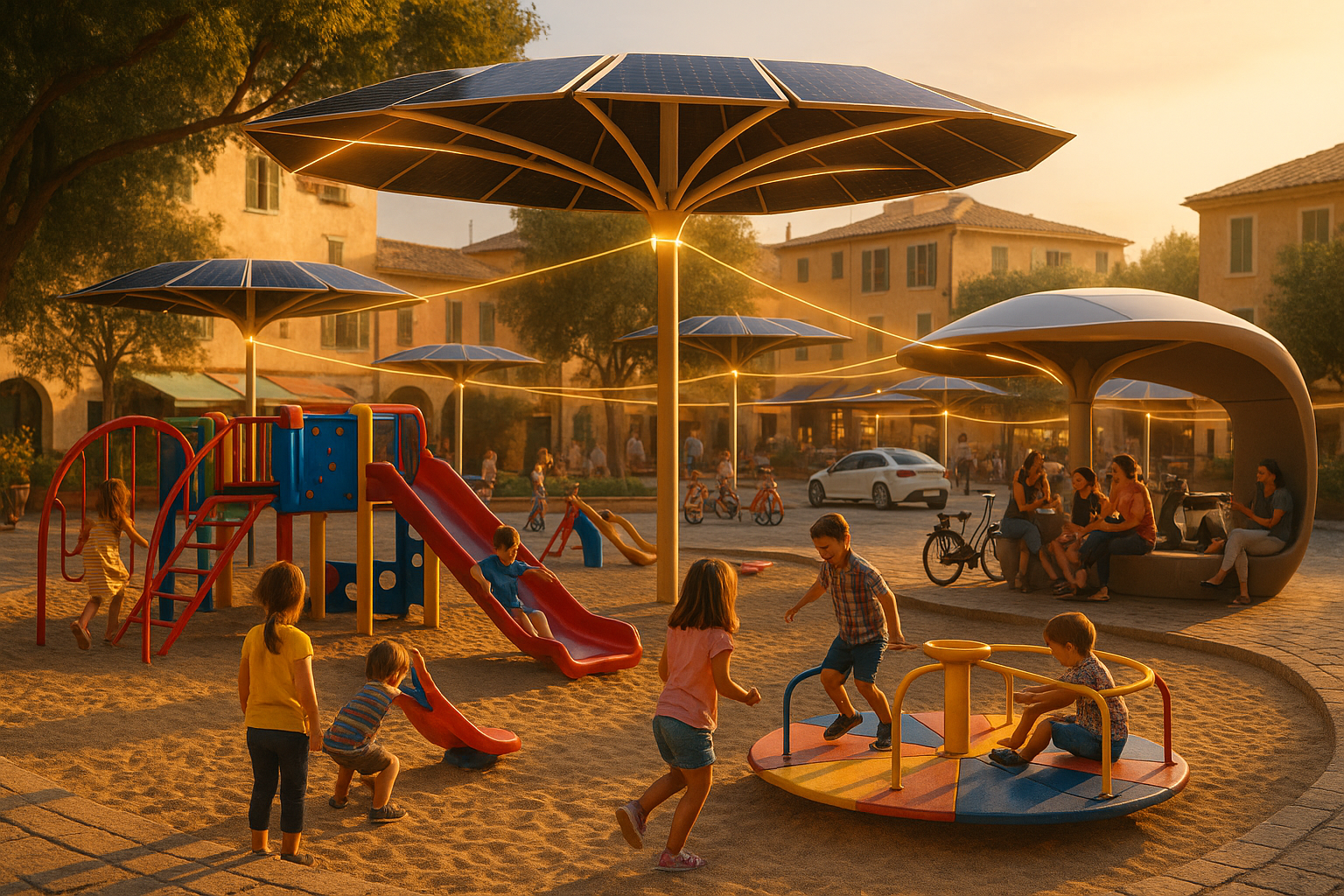 Solar Playground — shaded, cool, and powered by clean energy